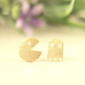 Golden Stainless Steel Pac Man Studs